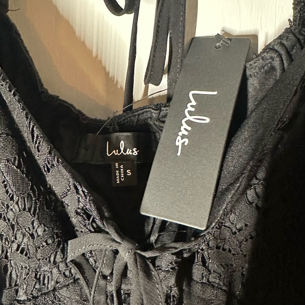 Lulu's Black Lace Chemise with Intricate Detailing